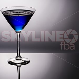 Blue Martini Glass With Water Drop - Skyline FBA
