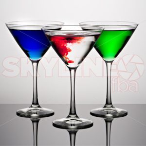 RGB Martini Glasses with Water Droplet - Skyline FBA