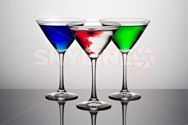 RGB Martini Glasses with Water Droplet - Skyline FBA