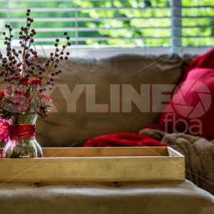 Lifestyle Image of Serving Tray on Ottoman - Skyline FBA